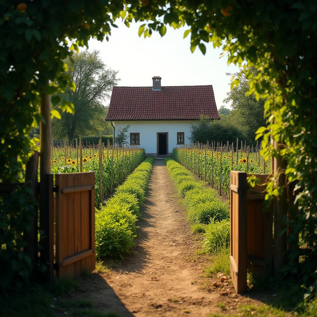 Grădină tradițională românească cu legume variate